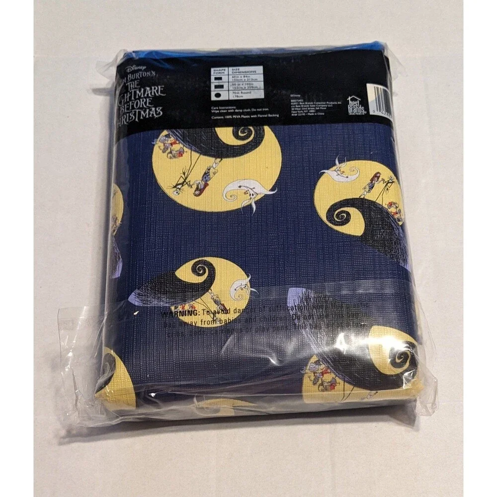 NEW Tim Burton The Nightmare Before Christmas Tablecloth 60x102 Purple Jack Bat